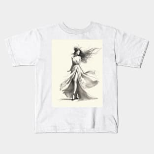 Fashion Woman Sketch Art Kids T-Shirt